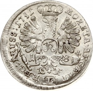 Niemcy Prusy 18 Groscher 1751 S//E