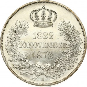 Saxony 2 Taler 1872 B Złote Wesele