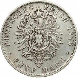 Bavière 5 Mark 1876 D