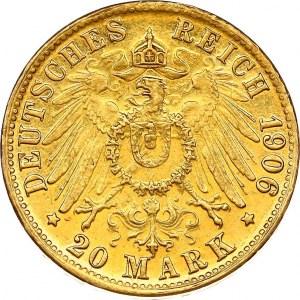 Německo Prusko 20 marek 1906 A