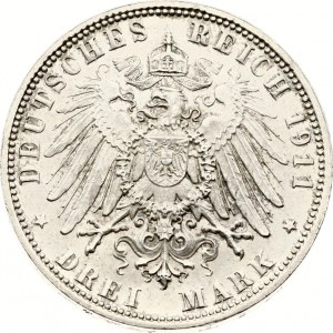 Niemcy Bavaria 3 Mark 1911 D 90th Birthday
