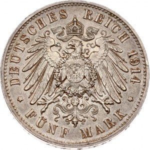 Niemcy Saksonia 5 marek 1914 E