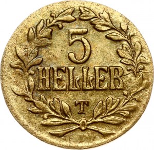 Afrique orientale allemande 5 Heller 1916 T
