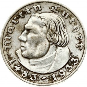 République de Weimar 2 Reichsmark 1933 A Martin Luther