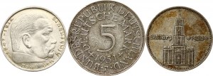 Allemagne 2 Reichsmark - 5 Mark 1934-1951 Lot de 3 pièces