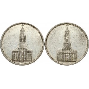 Allemagne 5 Reichsmark 1934 A &amp; 1935 A Lot de 2 pièces