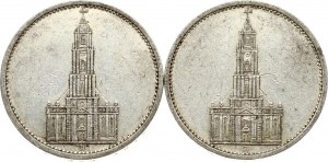 Allemagne 5 Reichsmark 1934 A & 1935 A Lot de 2 pièces