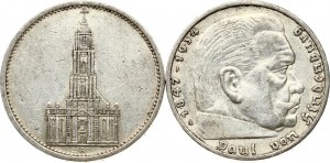 5 Reichsmark 1934 A & 1936 A Lot de 2 pièces