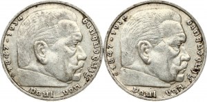 5 Reichsmark 1935 D Lot von 2 Münzen
