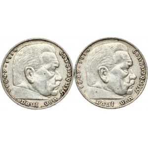 5 ríšskych mariek 1935 F, 2 mince