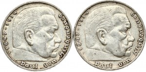 5 Reichsmark 1935 F Lot de 2 pièces