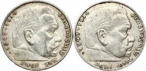 5 Reichsmark 1935 D & 1936 A Lot of 2 Coins