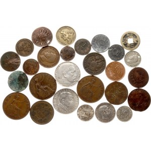 Nemecko 5 ríšskych mariek 1935 B s mincami rôznych krajín