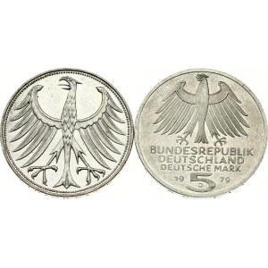 Germania Repubblica Federale 5 marchi 1969 G e 1979 J Lotto di 2 monete