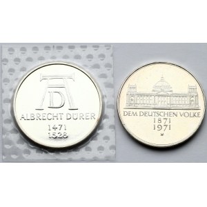 Nemecko Spolková republika 5 mariek 1971 G &amp; 1971 D Sada 2 mincí