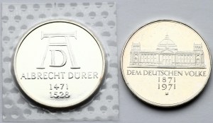 Allemagne République Fédérale 5 Mark 1971 G & 1971 D Lot de 2 pièces