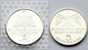 Germany Federal Republic 5 Mark 1971 G & 1971 D Lot of 2 coins