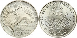 Spolková republika 10 mariek 1972 G a 1972 F, sada 2 mincí