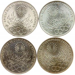 Germania Repubblica Federale 10 marchi Giochi Olimpici 1972 Lotto di 4 monete