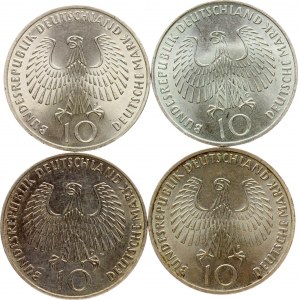 Deutschland Bundesrepublik 10 Mark Olympische Spiele 1972 Lot von 4 Münzen