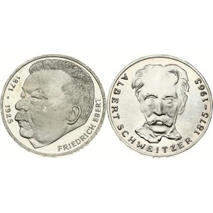 Bundesrepublik 5 Mark 1975 G &amp; 1975 J Lot von 2 Münzen
