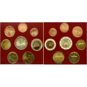 Německo 1 Euro Cent - 2 Euro (2002-2003) SET 100 let Německé muzeum v Mnichově Sada 8 mincí