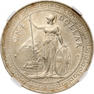 Veľká Británia Obchodný dolár 1901 B NGC AU 58