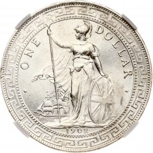 Obchodní dolar Velké Británie 1902 B NGC MS 63