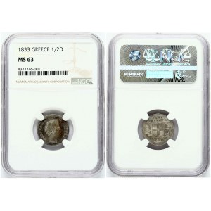 Griechenland 1/2 Drachme 1833 NGC MS 63