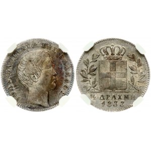 Řecko 1/2 drachmy 1833 NGC MS 63