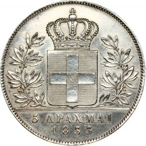 Grécko 5 drachmai 1833 A