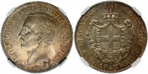 Řecko 5 drachmai 1876 A NGC AU 58