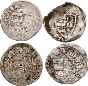 Denar węgierski ND (1333-1338) Zestaw 4 monet