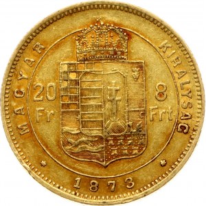 Maďarsko 20 frankov / 8 forintov 1873 KB