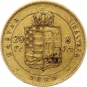 Ungarn 20 Francs / 8 Forint 1875 KB