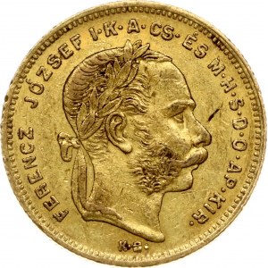Węgry 20 franków / 8 forintów 1876 KB