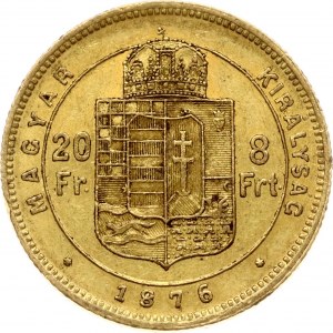 Węgry 20 franków / 8 forintów 1876 KB