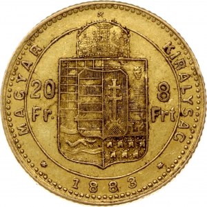 Ungarn 20 Francs / 8 Forint 1883 KB