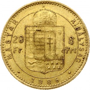 Hungary 20 Francs / 8 Forint 1886 KB