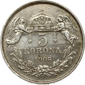 Hongrie 5 Korona 1908 KB