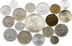 Hungary 5 Pengo 1930 BP with Coins of Different CountriesLot of 18 coins