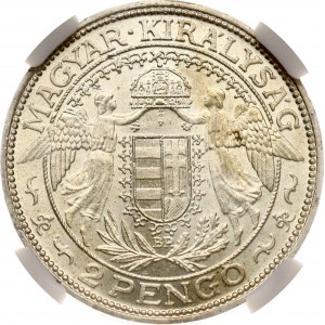 Hungary 2 Pengo 1937 BP NGC MS 65