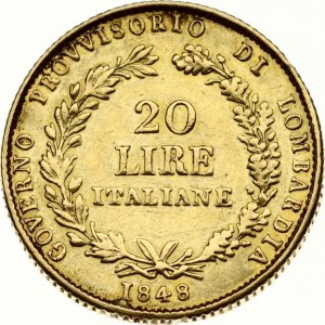 Lombardy 20 Lire 1848 M