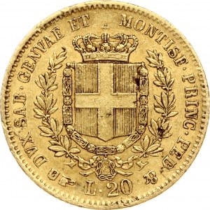 Sardaigne 20 Lire 1850 B