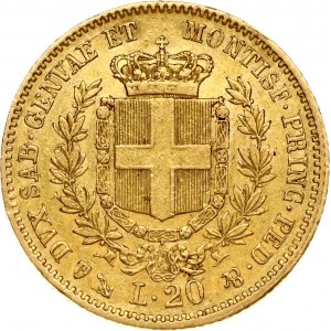 Sardinia 20 Lire 1851 P
