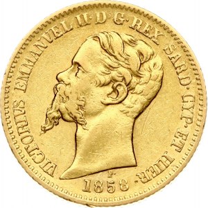 Sardinia 20 Lire 1858 P