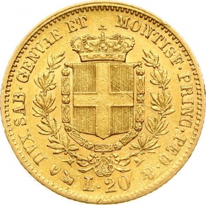 Sardinien 20 Lire 1858 P