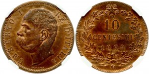 Italie 10 Centesimi 1894 BI NGC MS 63 RB