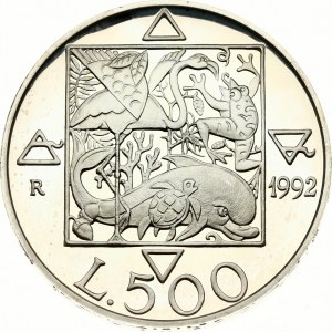 Italien 500 Lire 1992 R Flora und Fauna