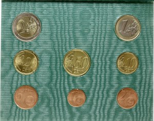 Itálie Vatikán 1 eurocent - 2 Euro 2010 Sada 8 mincí